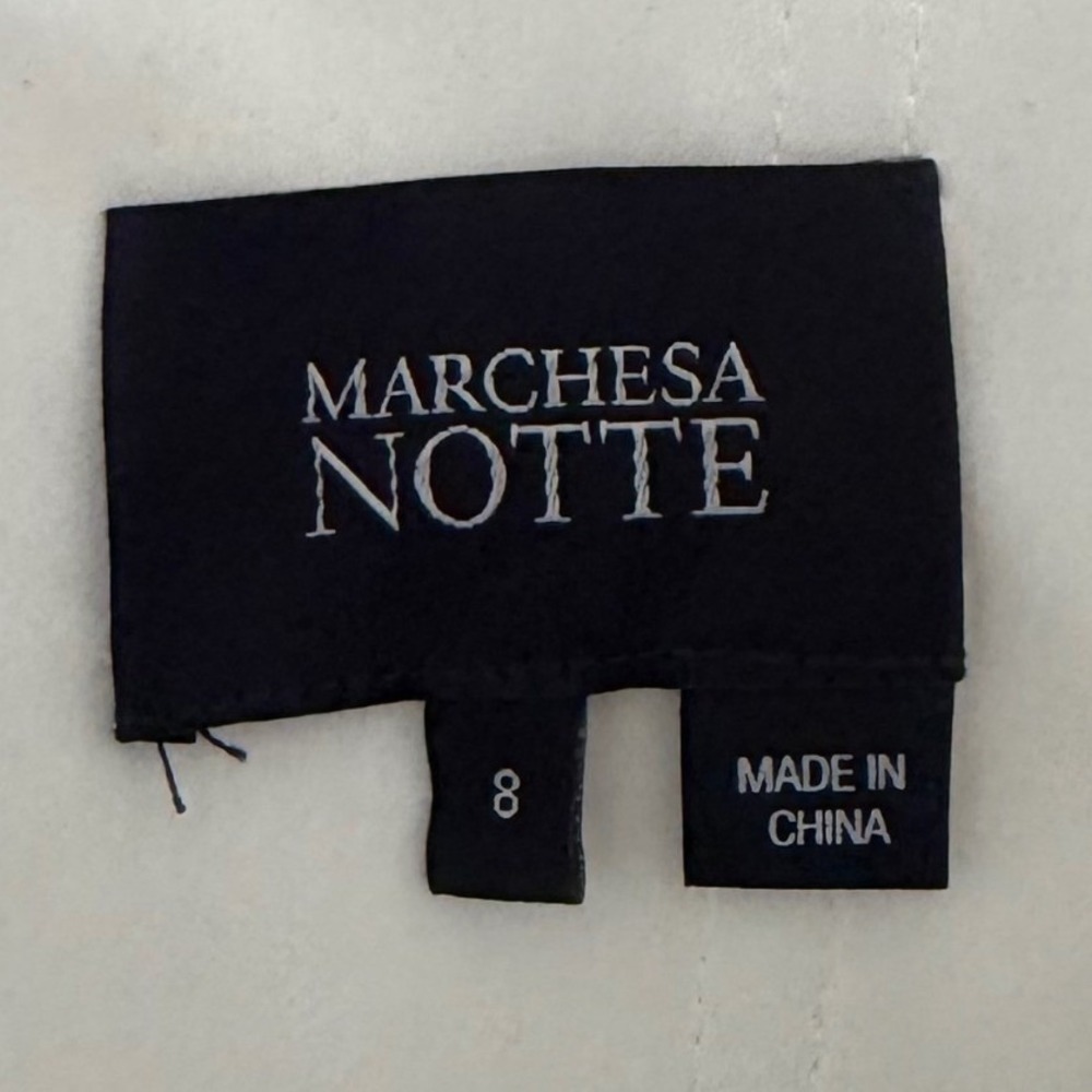 Marchesa Notte Erwina Strapless Floral Midi Dress Purple Bow Strapless Mermaid 8 - Picture 16 of 16